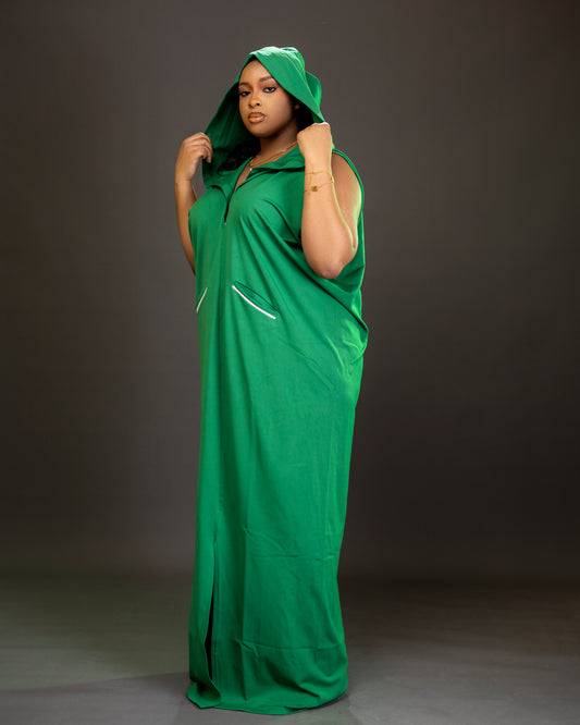 I.D HOODED BUBU - GREEN