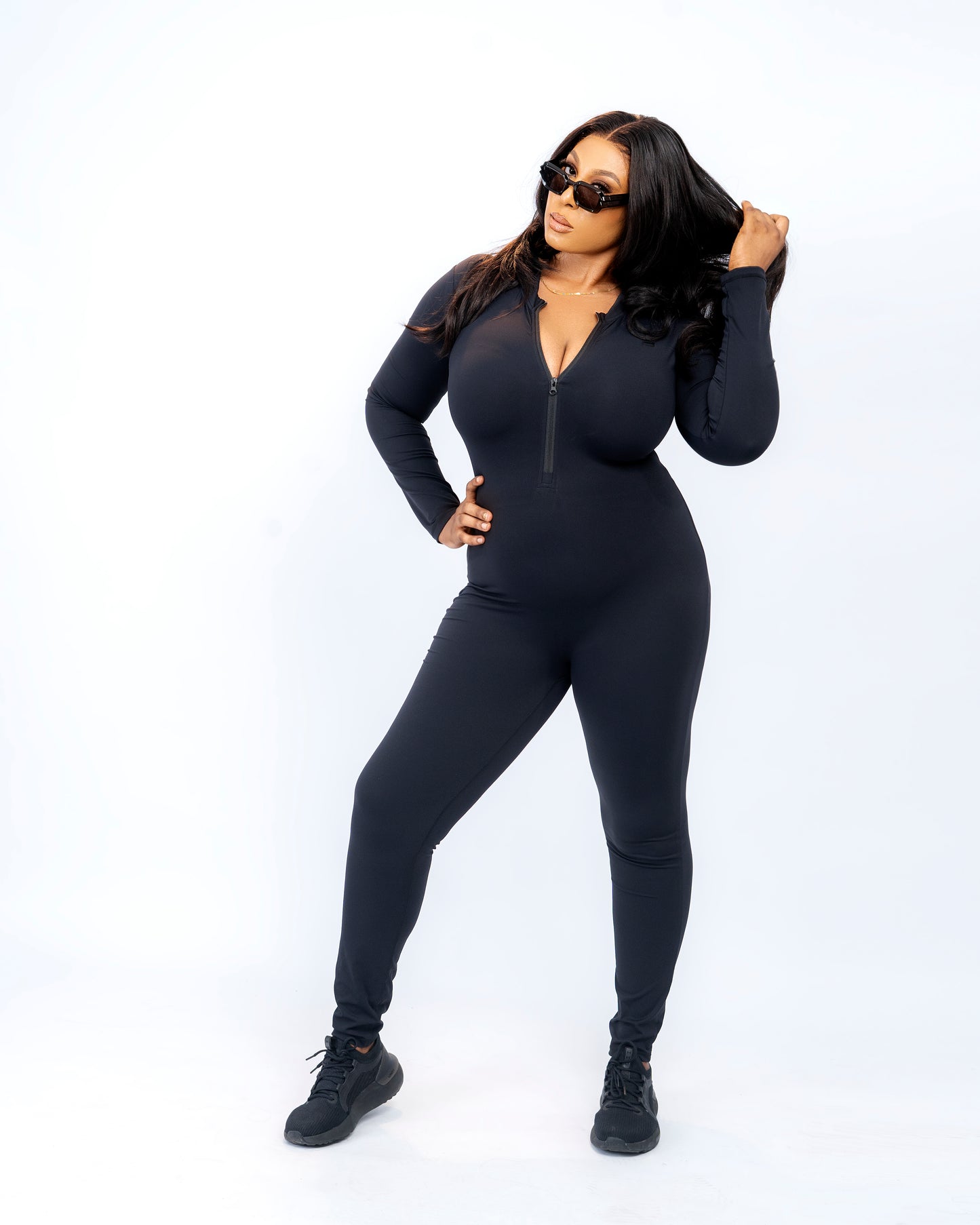 ATHLETIC JUMPSUIT (LONG SLEEVE) - BLACK