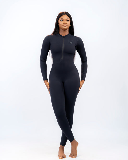 ATHLETIC JUMPSUIT (LONG SLEEVE) - BLACK